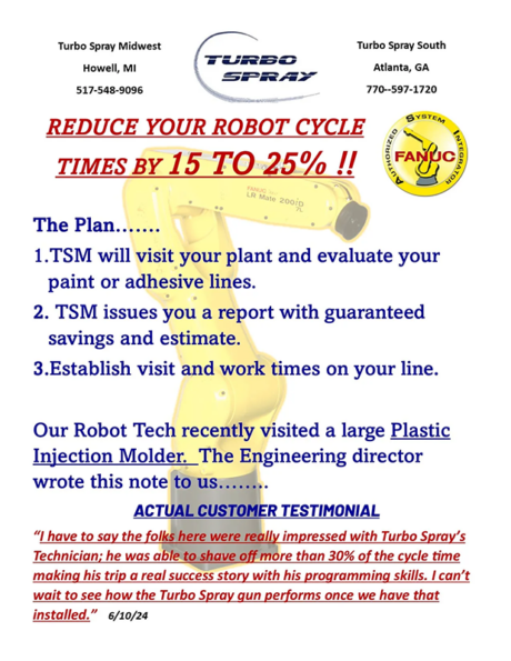 Robot Programming & reducing Robot Cycle Times - Turbo Spray
